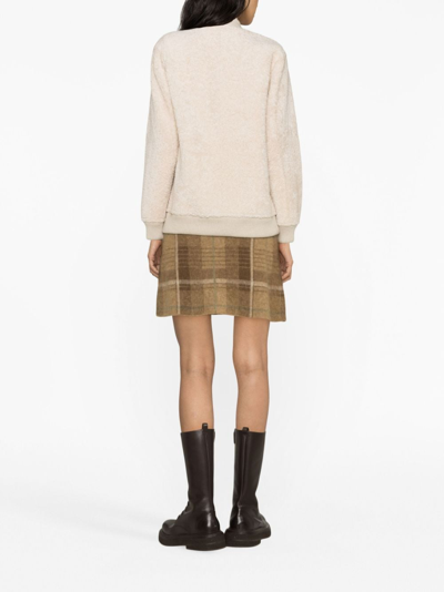 Manzoni 24 Shearling Zip-up Jacket In Nude