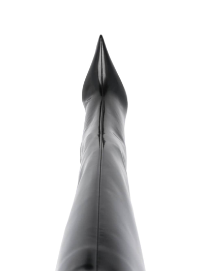 Shop Versace Pin-point Knee-high Boots In Schwarz