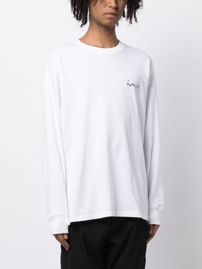 Shop Five Cm Logo-print Long-sleeved T-shirt In White
