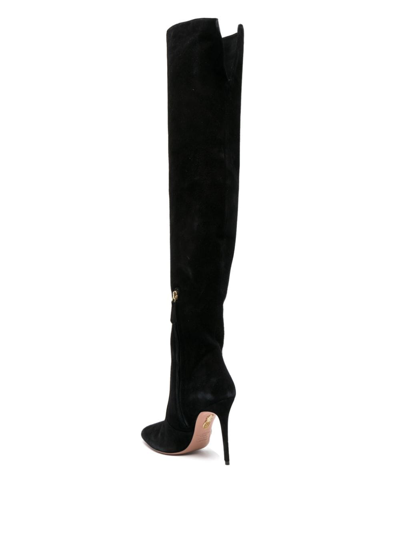 Shop Aquazzura Liaison 105mm Thigh-high Boots In Black