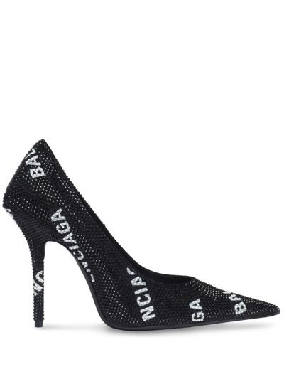 Shop Balenciaga Square Knife 110mm Leather Pumps In Schwarz