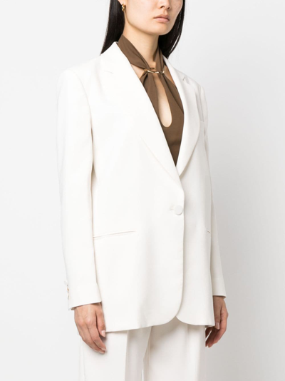 Shop The Andamane Single-breasted Shoulder-pads Blazer In Nude