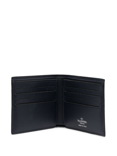 Shop Valentino Vltn Leather Bifold Wallet In Blau