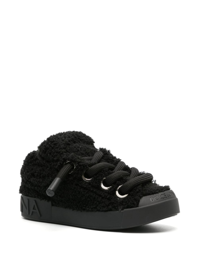 Dolce & Gabbana Woman Sneakers Black Size 7 Textile Fibers In Black