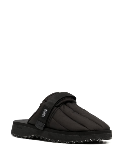 Shop Suicoke Zavo Quilted Round-toe Slippers In Black