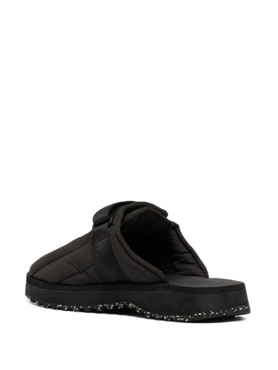 Shop Suicoke Zavo Quilted Round-toe Slippers In Black