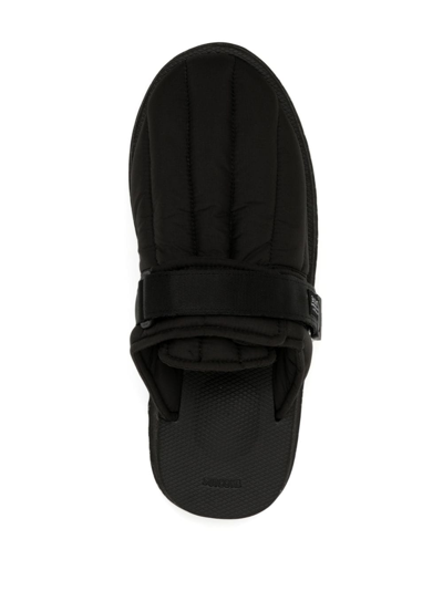 Shop Suicoke Zavo Quilted Round-toe Slippers In Black