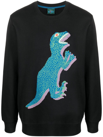 Shop Ps By Paul Smith Dino Organic Cotton Sweatshirt In Schwarz