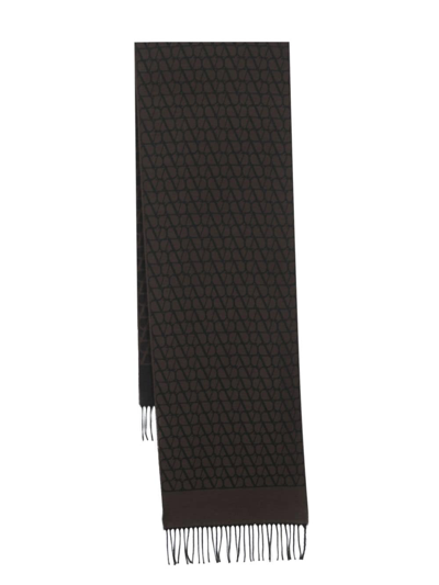 Valentino Toile Iconographe Reversible Scarf In Brown