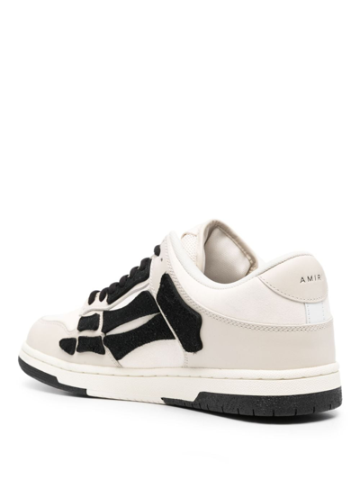 Shop Amiri Skel Leather Low-top Sneakers In Nude