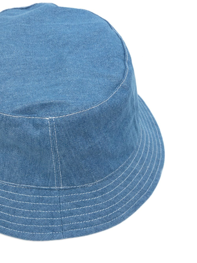 Shop Mulberry Logo-patch Denim Bucket Hat In Blue