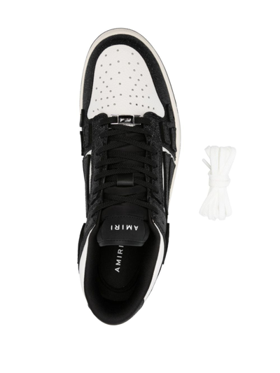 Shop Amiri Skel Leather Low-top Sneakers In Schwarz