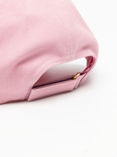 Shop Mulberry Logo-patch Cotton Cap In Pink