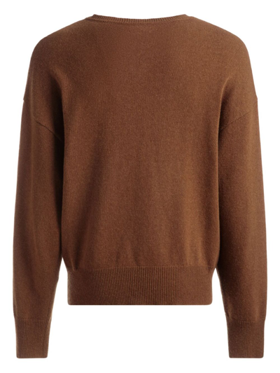 Shop Bally Logo-embroidered Cashmere Jumper In Brown