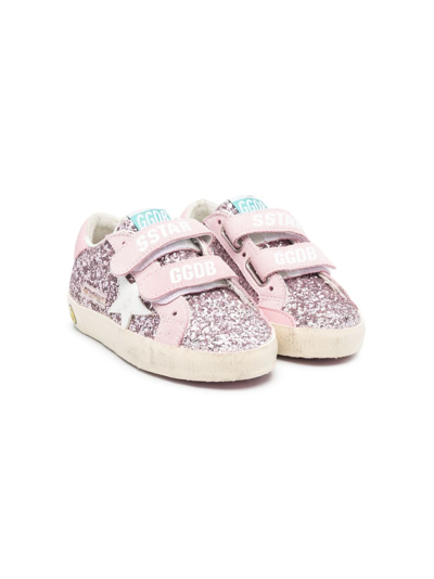 Shop Golden Goose Touch-strap Glitter Sneakers In Pink