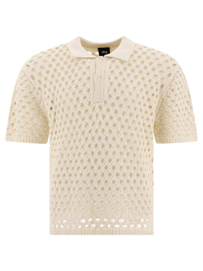 Shop Stussy Stüssy "big Mesh" Polo Shirt In White