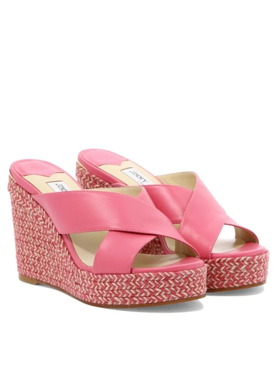 Shop Jimmy Choo "dovina 100" Sandals In Pink