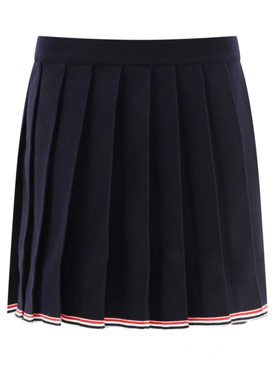 Shop Thom Browne "full Needle" Skirt In Blue