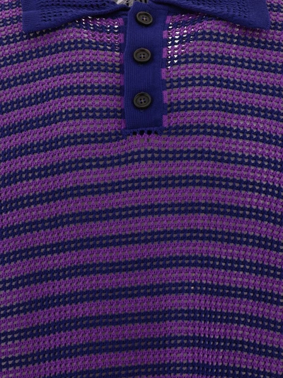 Shop Bode "latice" Polo Shirt In Purple