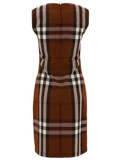 Shop Burberry "macy" Dress In Brown