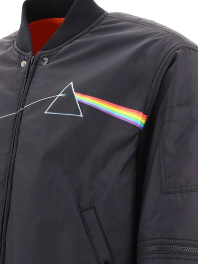 Shop Undercover "pink Floyd" Reversible Bomber Jacket In Black