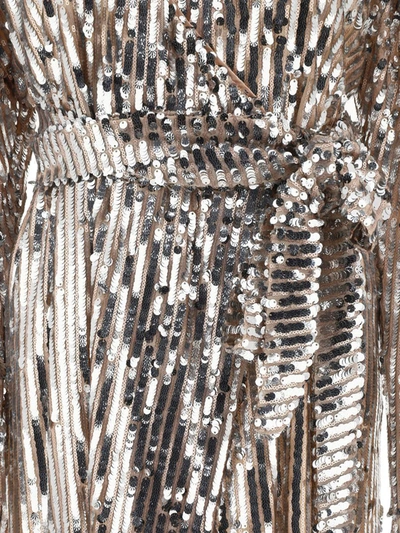 Shop Rotate Birger Christensen Rotate "sequin Wrap" Dress In Silver