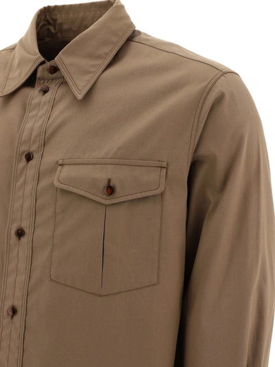 Shop Lemaire "western" Shirt In Brown
