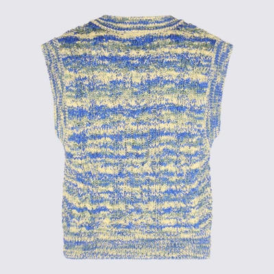 Shop Andersson Bell Blue And Yellow Cotton Blend Gilet