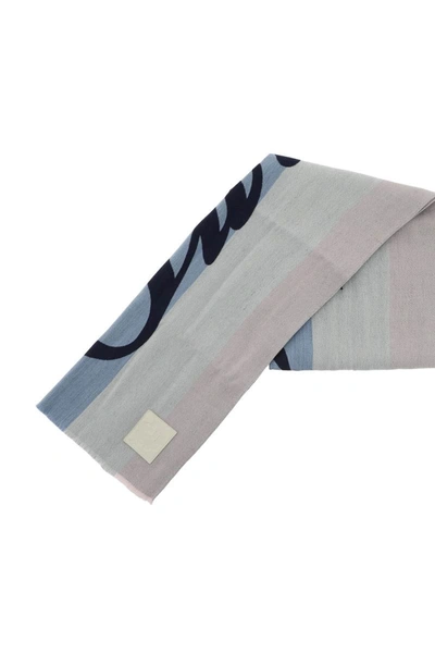 Shop Bally Jacquard Wool Scarf In Multicolor