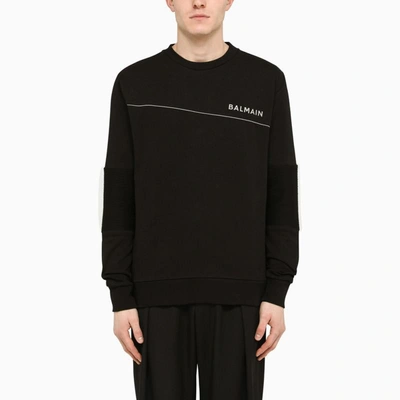 Shop Balmain Crewneck Sweatshirt With Logo In Black