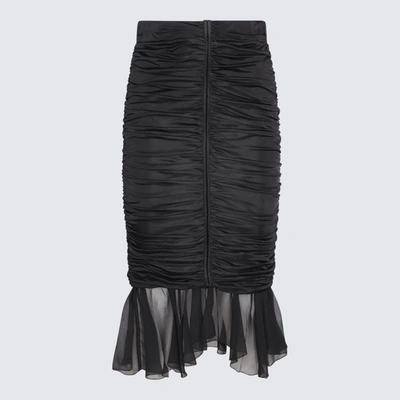 Shop Blumarine Black Viscose Pencil Skirt