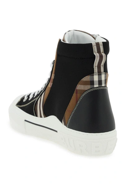 Shop Burberry Cotton &amp; Neoprene High-top Sneakers In Multicolor