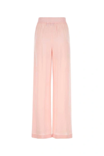 Burberry Ekd Silk Jacquard Wide-leg Trousers In Pink