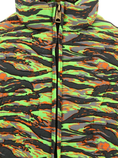 Shop Erl Camouflage Down Jacket In Green