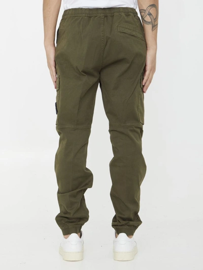 Shop Stone Island Cargo Trousers In Green