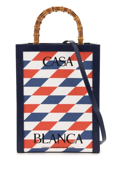 Shop Casablanca Canvas Tote Bag In Multicolor