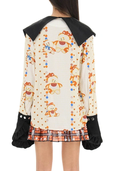Shop Chopova Lowena Printed Shirt With Contrast Inserts In Multicolor
