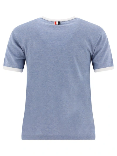 Shop Thom Browne Contrasting Profiles T-shirt In Blue