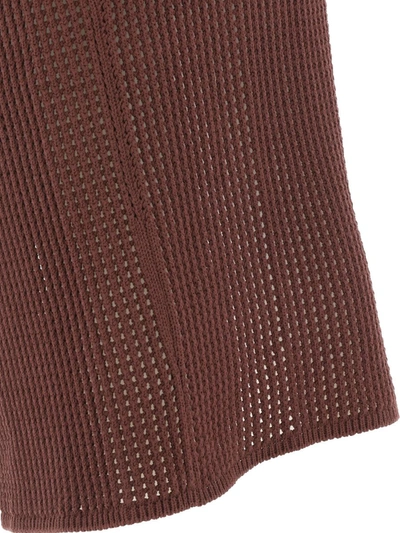 Shop Andreädamo Andreadamo Crochet Skirt In Brown