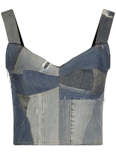 Dolce & Gabbana Patchwork Denim Corset