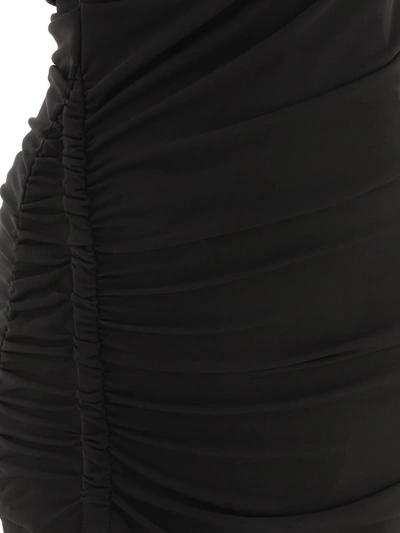Shop Off-white Draped Dress In Black