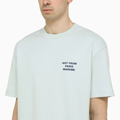 Shop Drôle De Monsieur T-shirt With Slogan In Light Blue