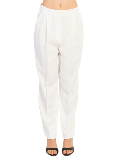 Shop Emporio Armani Trousers In Bianco Seta