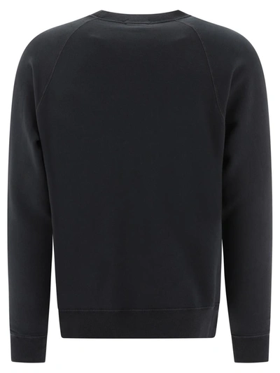 Shop Tom Ford Garment-dyed Sweatshirt In Black