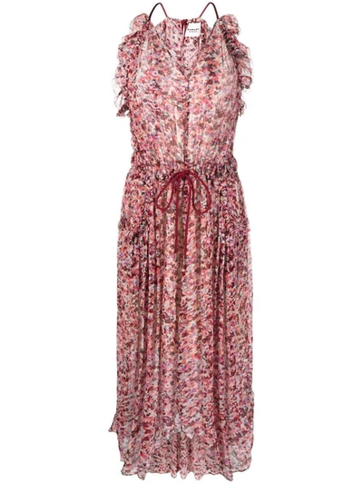 Shop Isabel Marant Étoile Graphic-print Sleeveless Dress In Rosa E Ecru