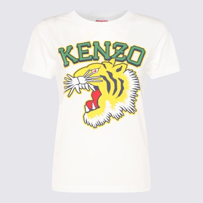 Shop Kenzo Off White Cotton Tiger T-shirt In Beige
