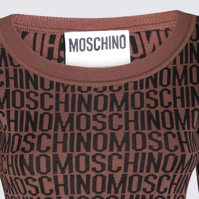 Shop Moschino Brown Virgin Wool Jumper In Fantasia Marrone