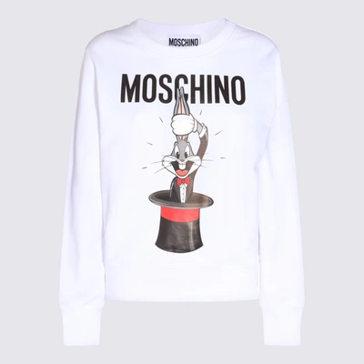 Shop Moschino White Cotton Bugs Bunny Sweatshirt In Fantasia Bianco