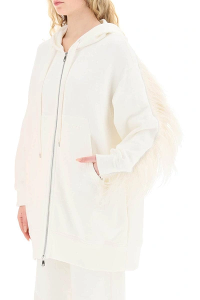 Shop N°21 N.21 Oversized Hoodie With Feathers In White