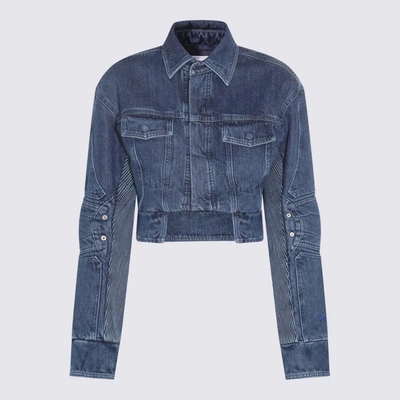 Shop Off-white Dark Blue Cotton Denim Jacket